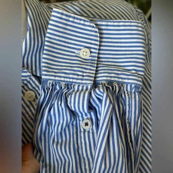 JCrew Slim-fit Puff sleeve in blue stripe - Picture 3 of 5